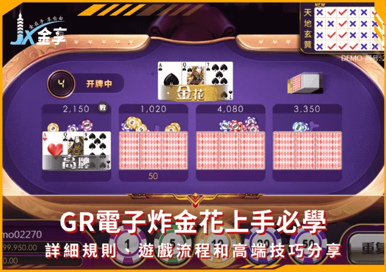 GR電子炸金花上手必學！詳細規則、遊戲流程和高端技巧分享(photo：grdemoweb)金享娛樂城