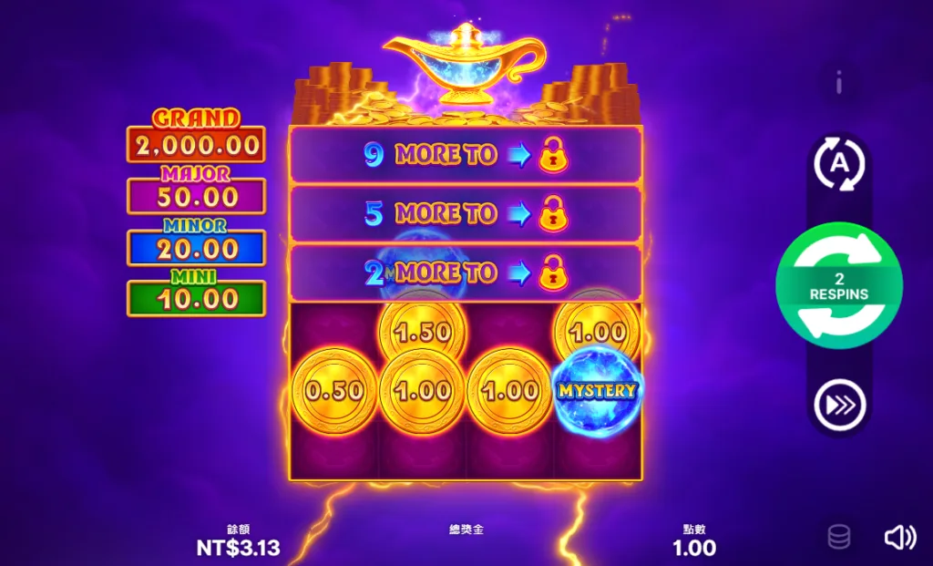 每次免費旋轉都會有一定機率掉硬幣下來(photo:bng.games)金享娛樂城