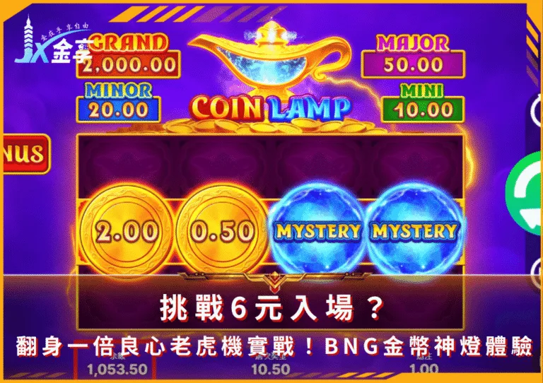 挑戰6元入場？翻身一倍良心老虎機實戰！BNG金幣神燈體驗(photo：bng.games)金享娛樂城